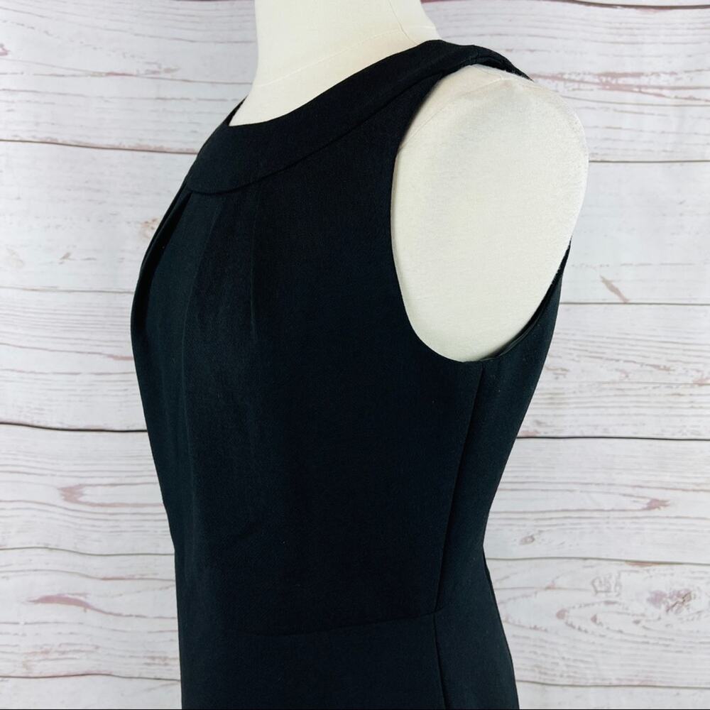 Talbots black wool sheath dress pleated bust classy - Picture 5 of 13
